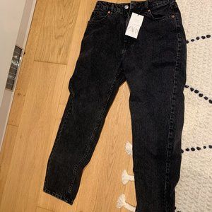 NEW - Black Classic Mom Fit Jeans, Zara, Size 6